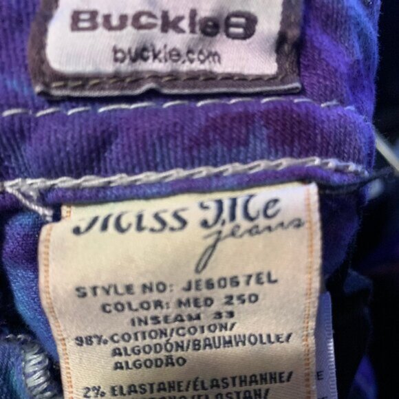 NEW COSTA NADA UPCYCLE MISS ME LOW RISE BOOT STRETCH TIE-DYE JEANS SIZE 28 - Picture 12 of 13